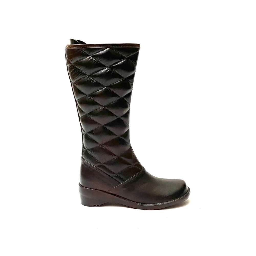 Vintage 70s vegan quilted fleece lined rain boots